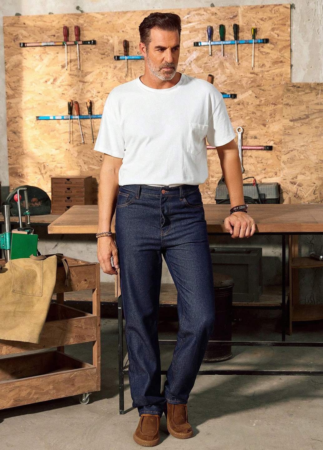 Темно-синие демисезонные прямые джинсы SHEIN