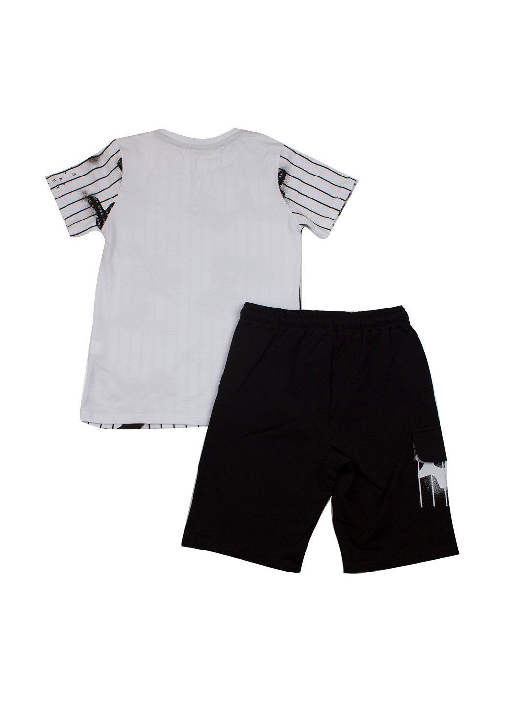 Чорно-білий літній комплект (футболка, шорти) Mackays