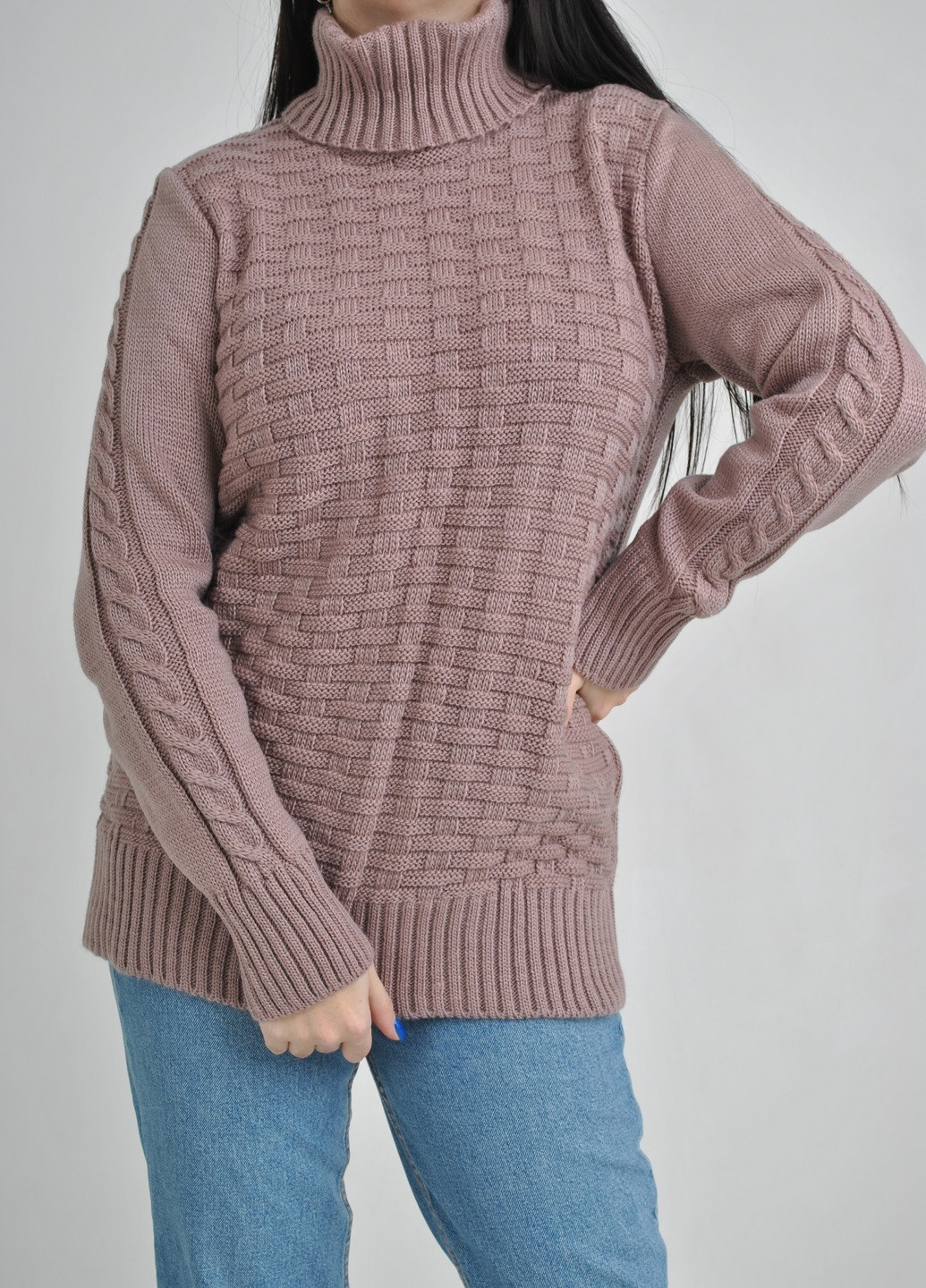 Темно-розовый зимний свитер Fashion Club