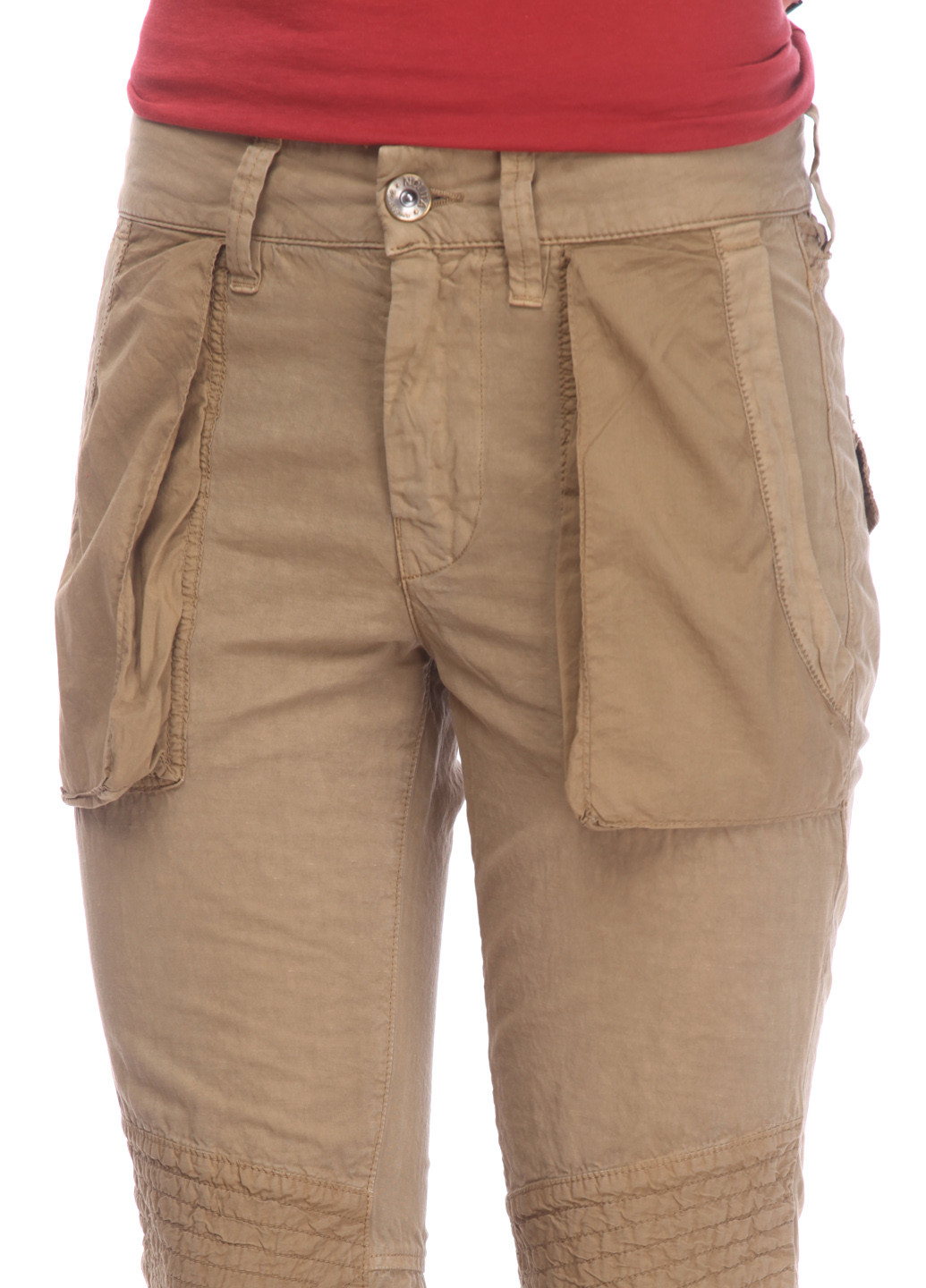 Светло-коричневые кэжуал демисезонные прямые брюки Nolita