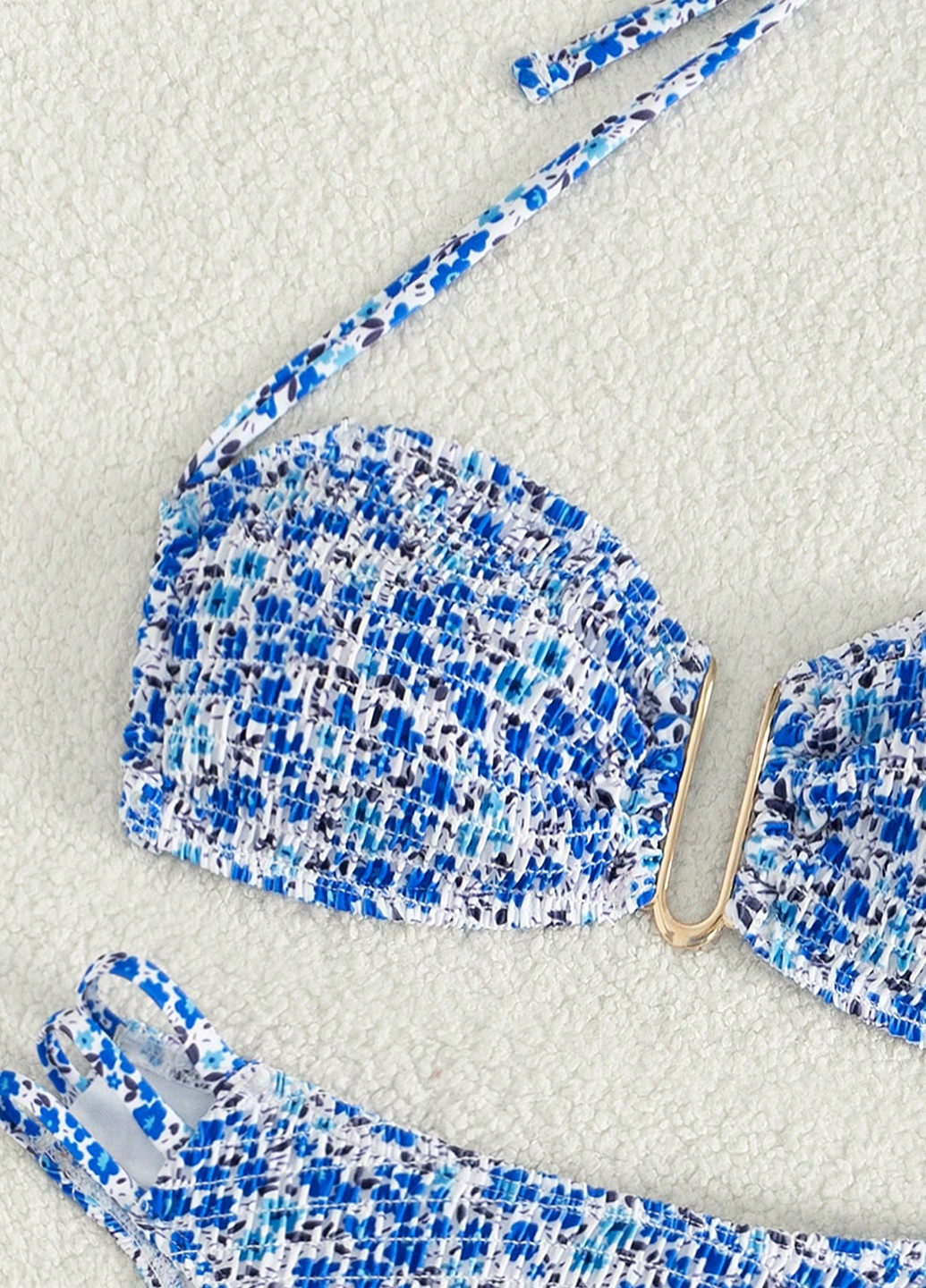 Синій літній купальник (ліф, трусики) бікіні SHEIN