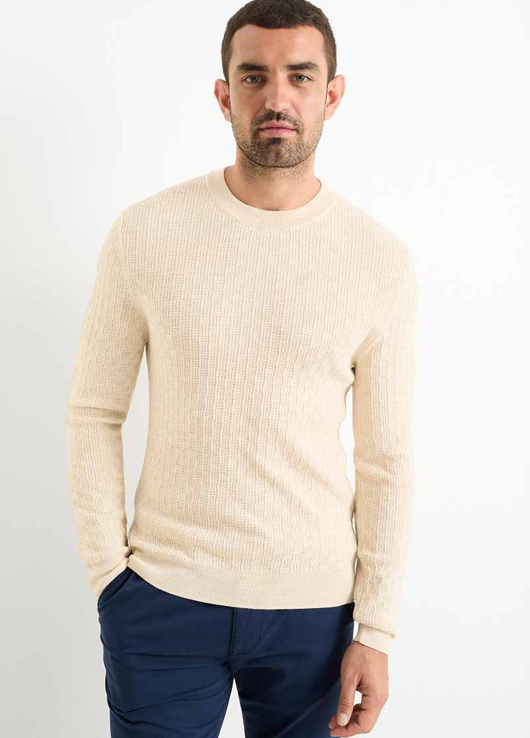 Светло-бежевый демисезонный джемпер из шерсти джемпер C&A