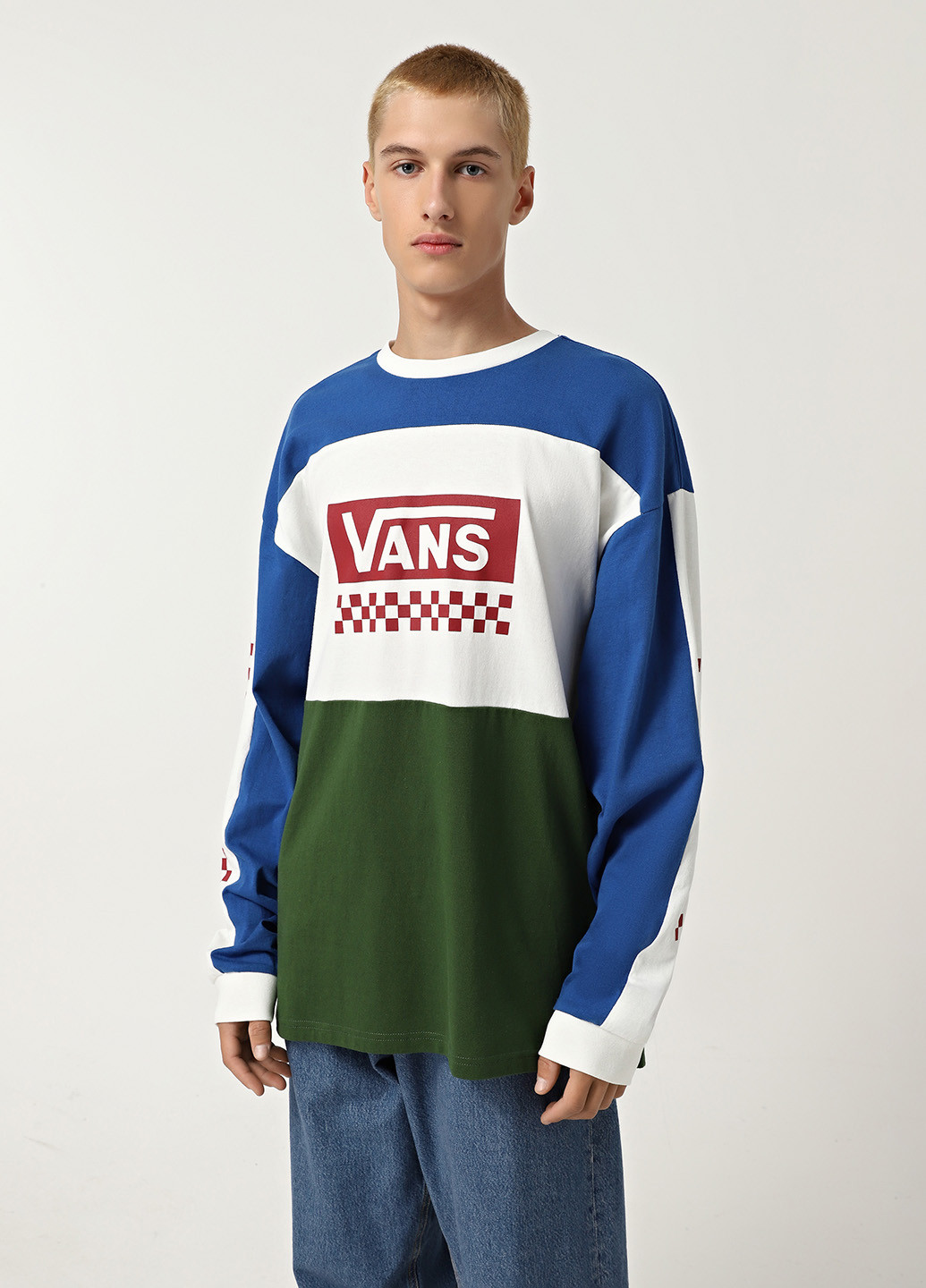 Лонгслів Vans колор блок комбінований спортивні, кежуали бавовна