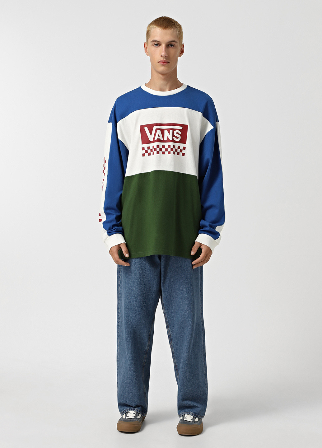 Лонгслів Vans колор блок комбінований спортивні, кежуали бавовна
