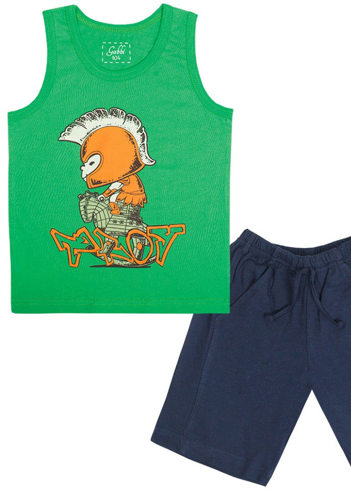 Зеленый летний детский костюм для мальчика*пересечение эпох* Габби