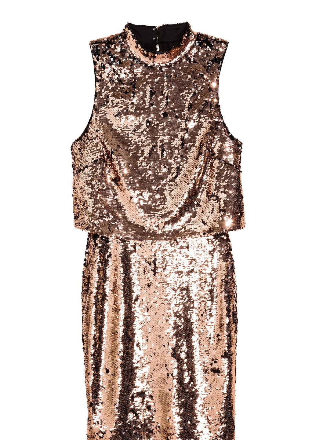 Бронзова вечірня сукня з паєтками H&M однотонна
