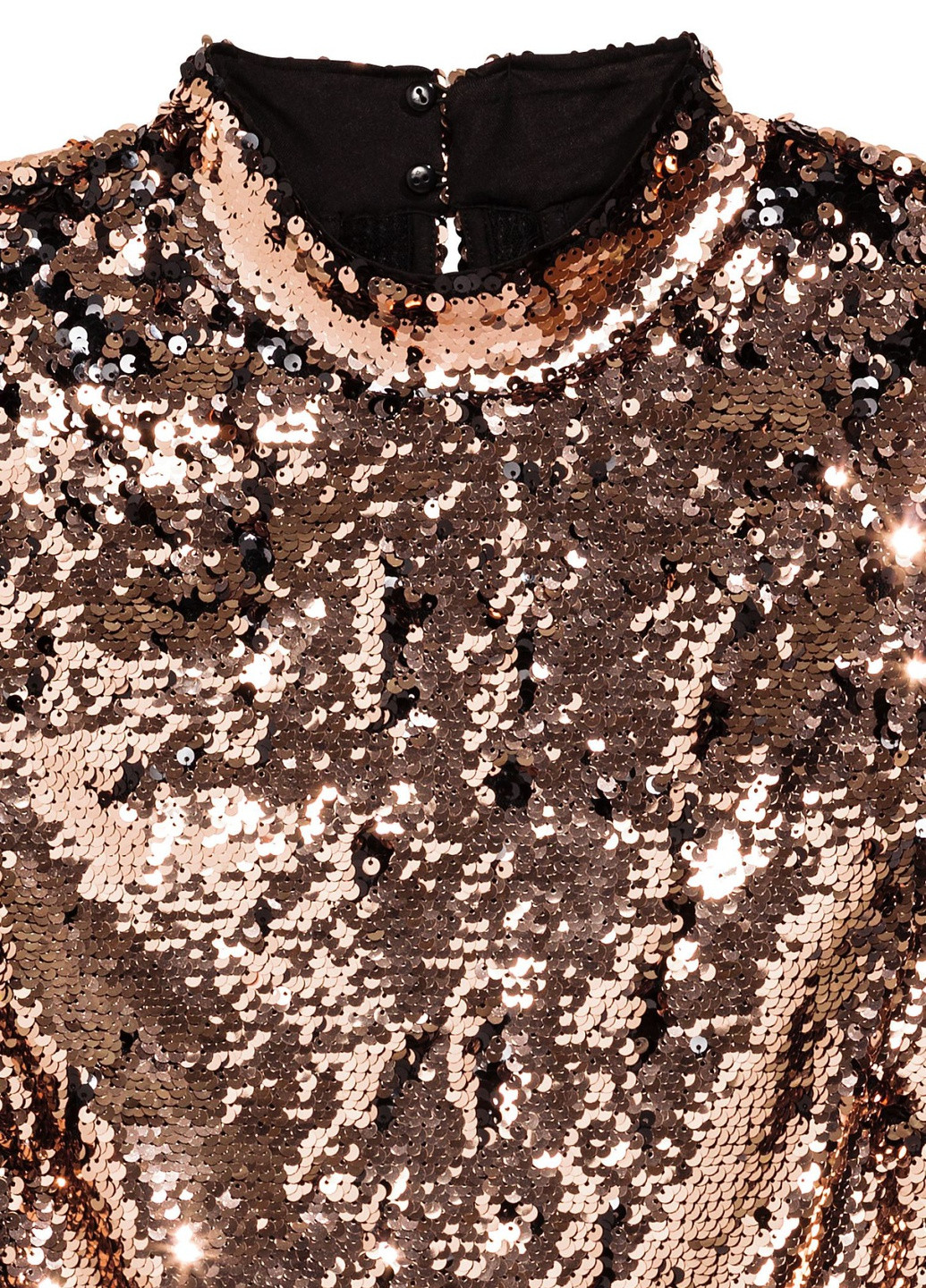Бронзовое вечернее платье с пайетками H&M однотонное