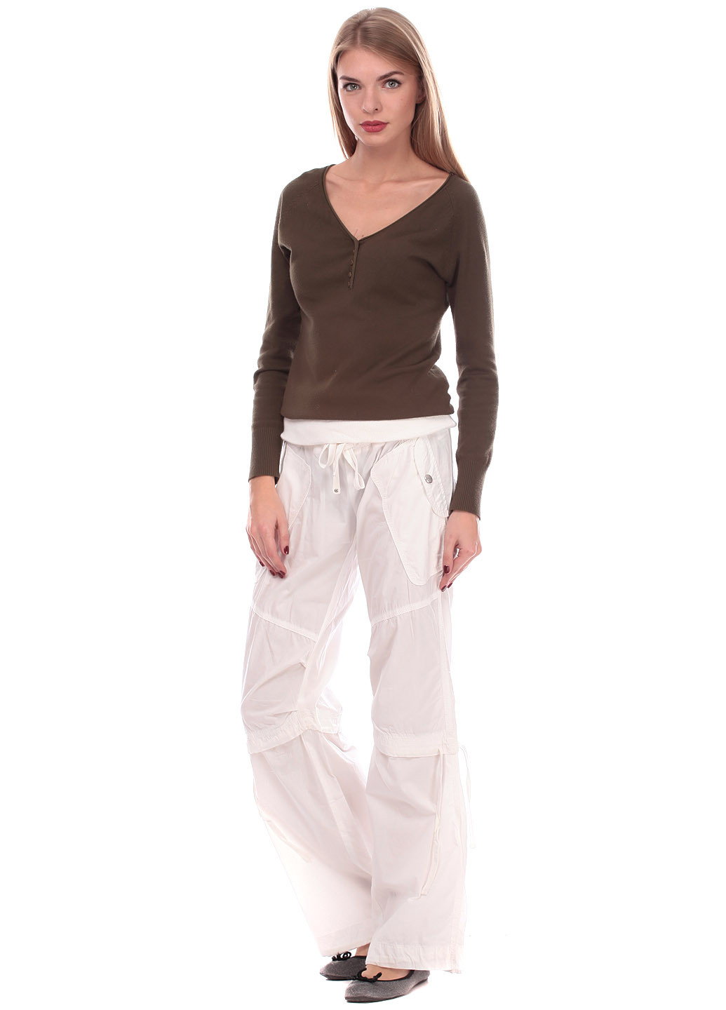 Белые кэжуал летние брюки Nolita