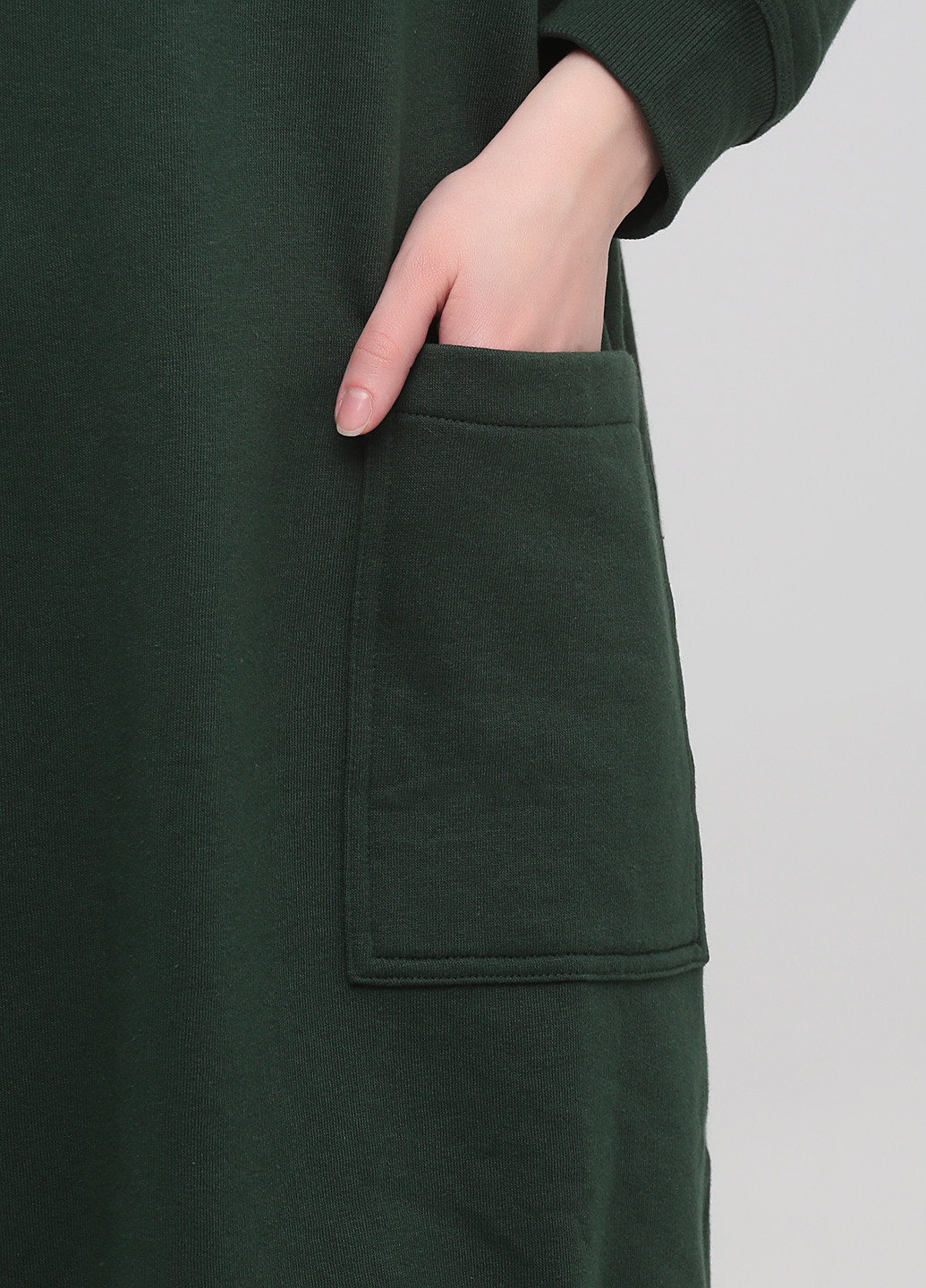 Темно-зеленое кэжуал платье платье-свитшот Monki однотонное