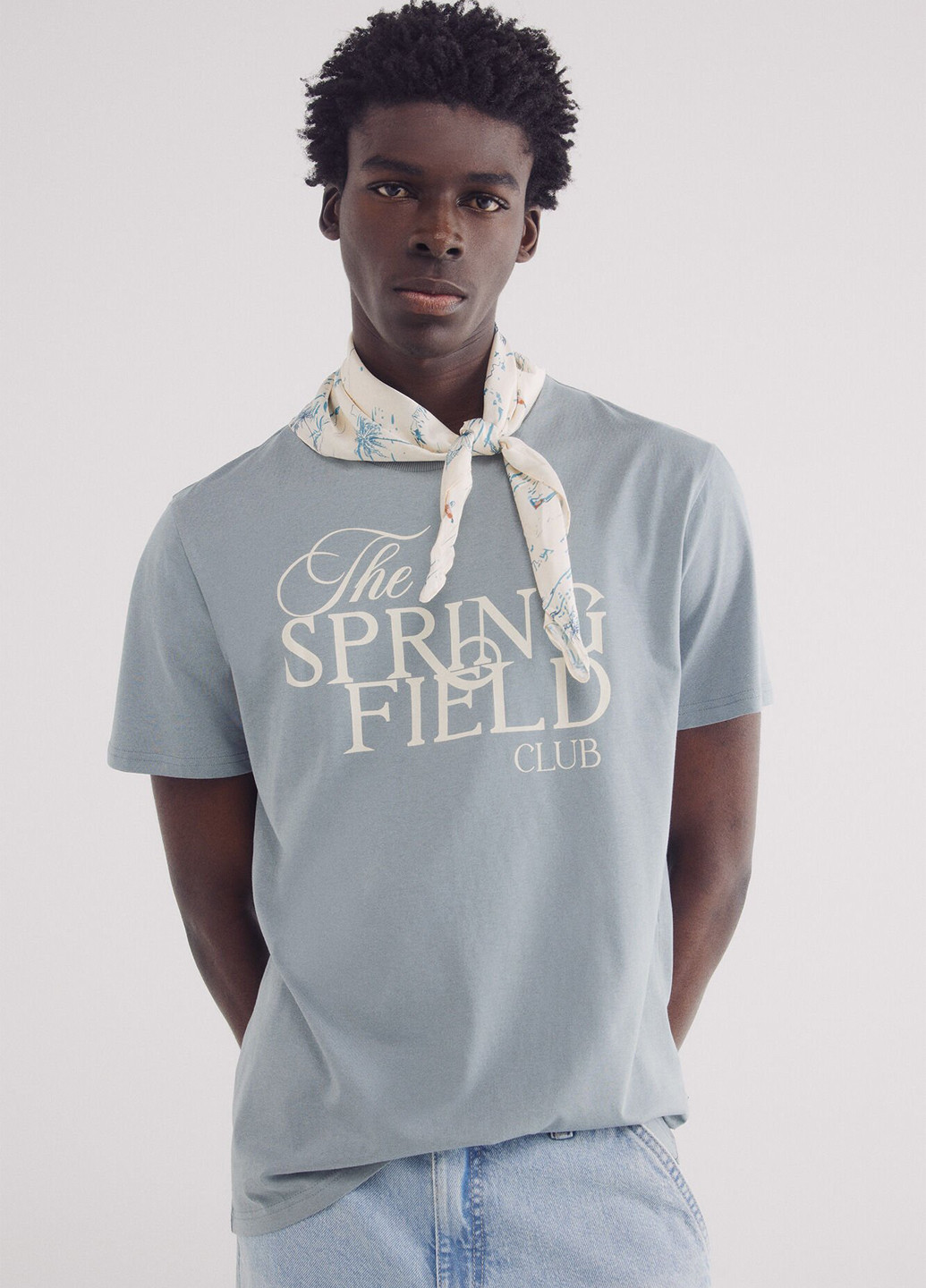 Голубая футболка Springfield