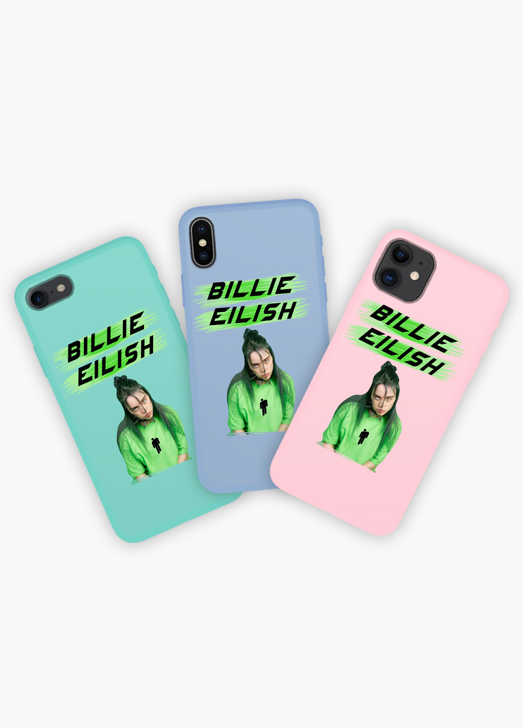 Чехол силиконовый Apple Iphone Xs Билли Айлиш (Billie Eilish) Белый (8938-1207) MobiPrint (219356259)