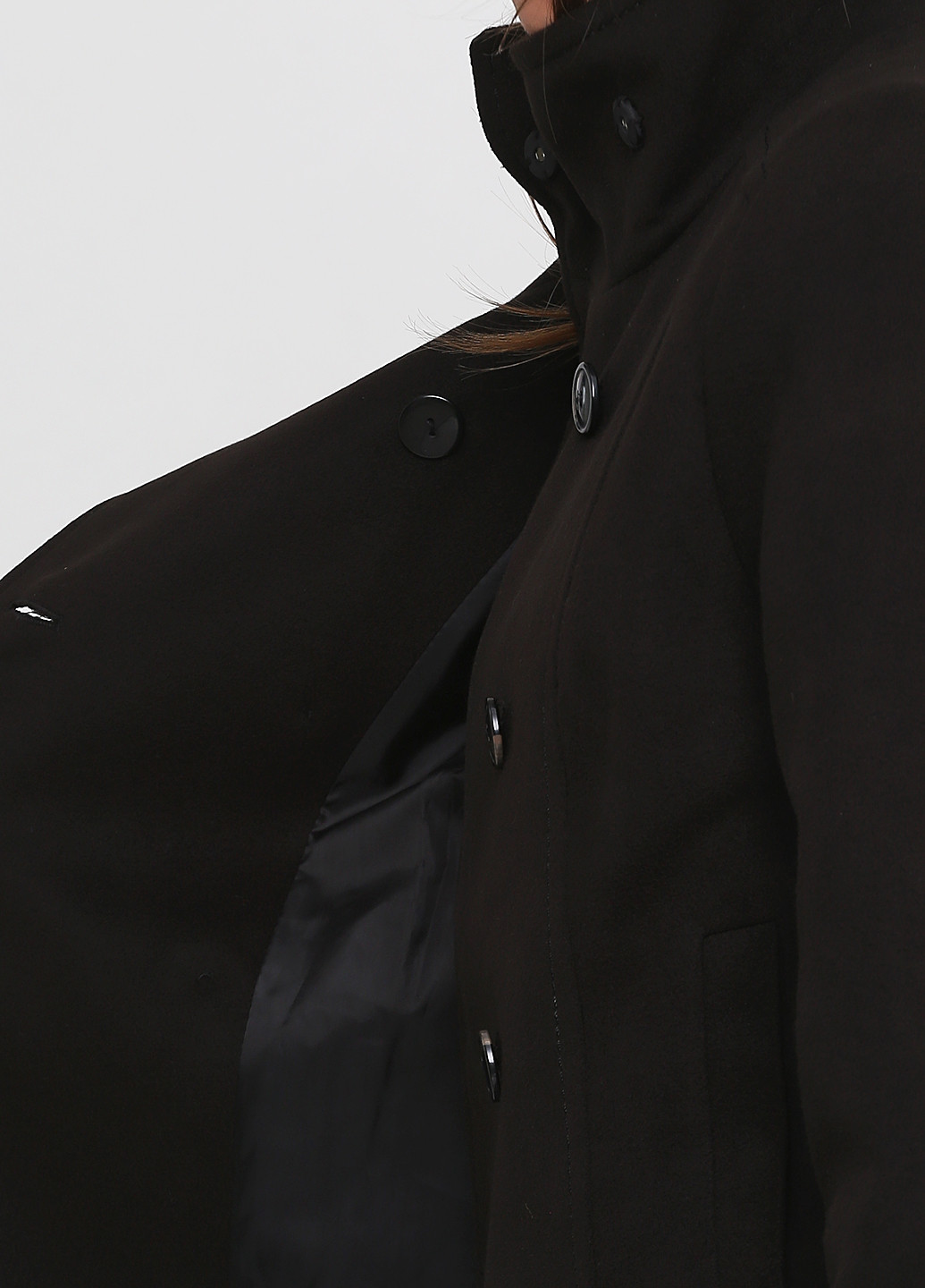 Черное Джинсовое пальто H&M однотонное