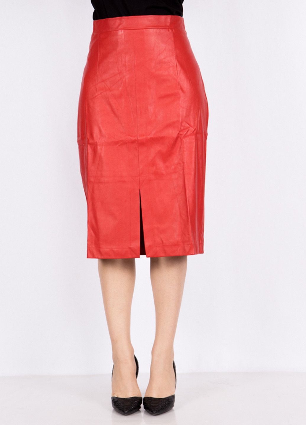 Красная кэжуал однотонная юбка Time of Style карандаш