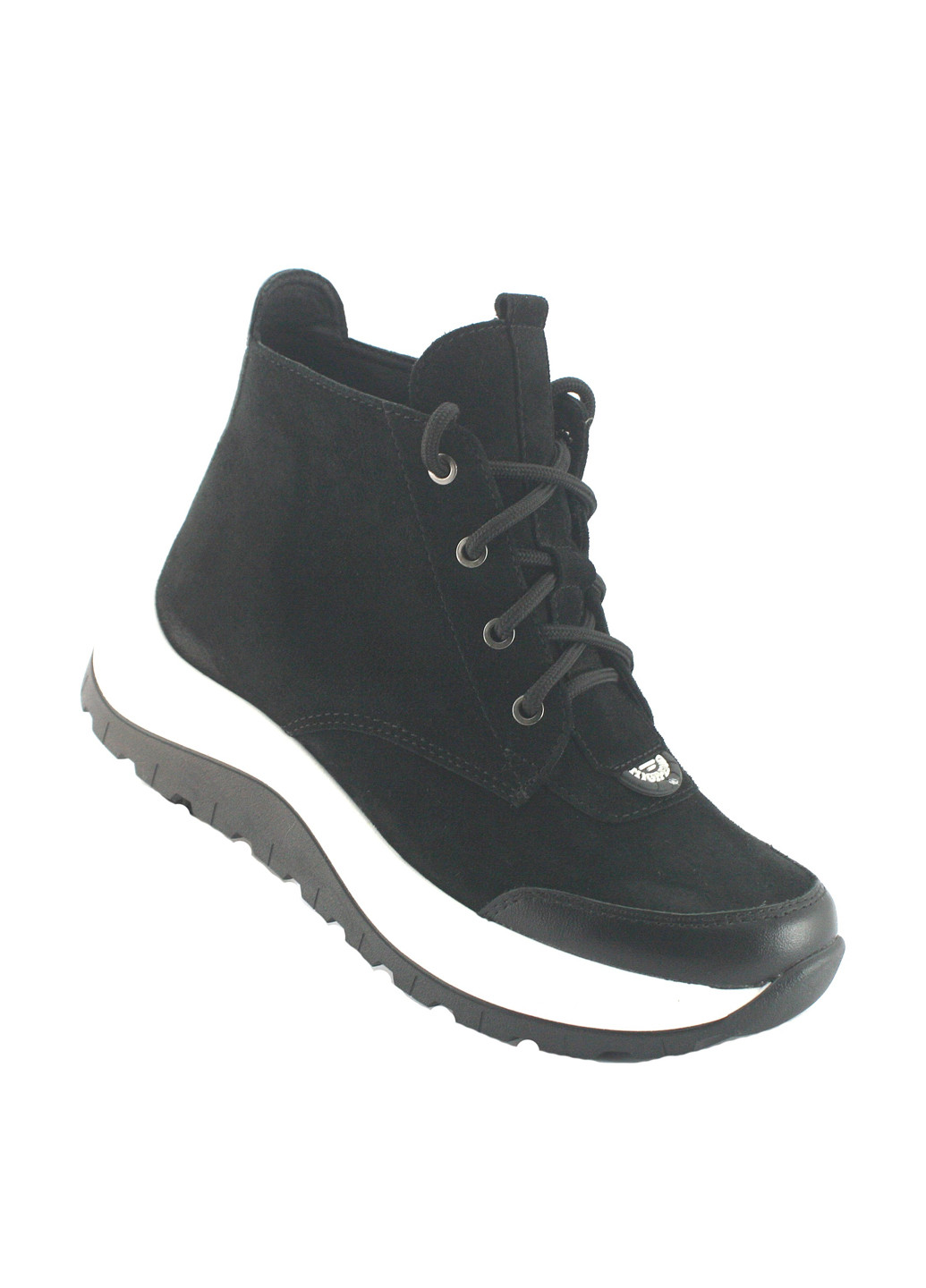 Осенние ботинки Mila с белой подошвой, со шнуровкой из натуральной замши