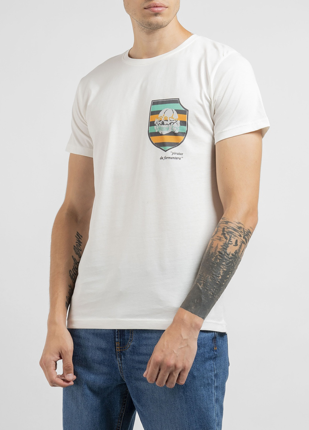 Молочная футболка с принтом молочного оттенка Ko Samui