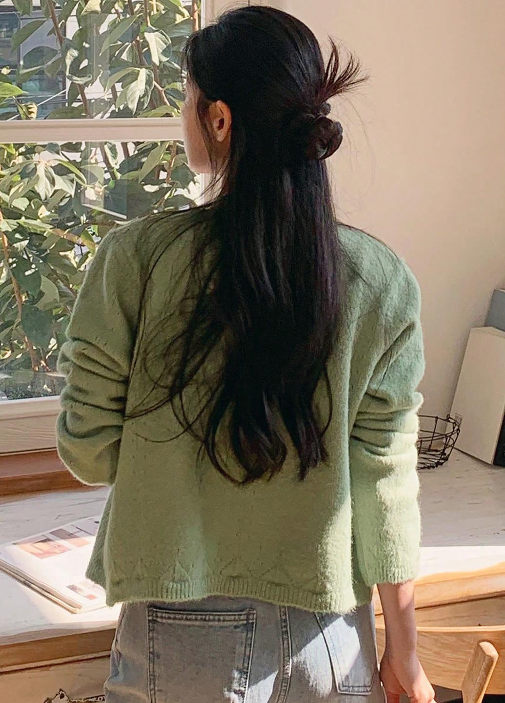 Зеленый демисезонный комплект (кардиган, майка) SHEIN