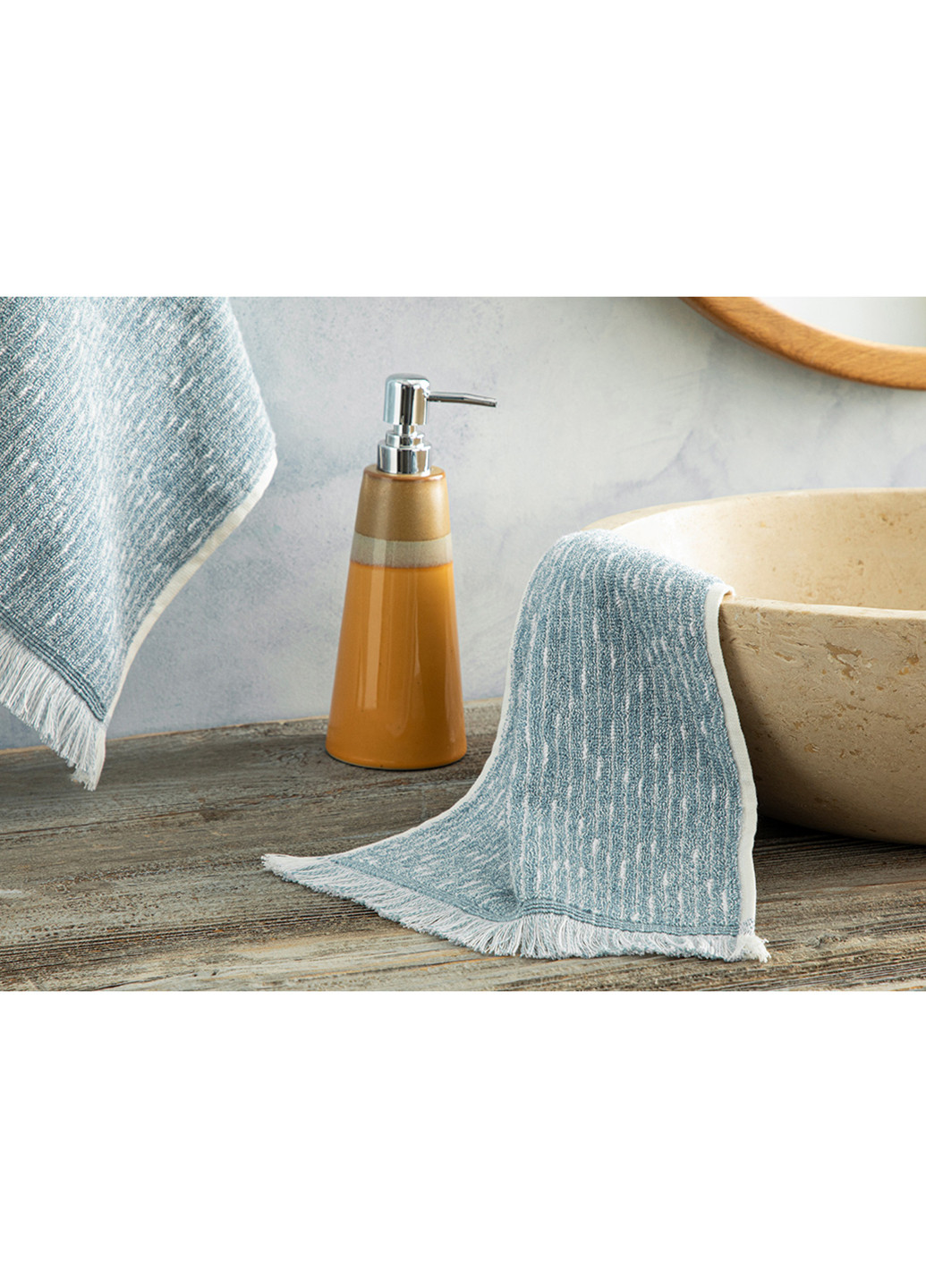 English Home полотенце для рук, 30х40 см меланж синий производство - Турция