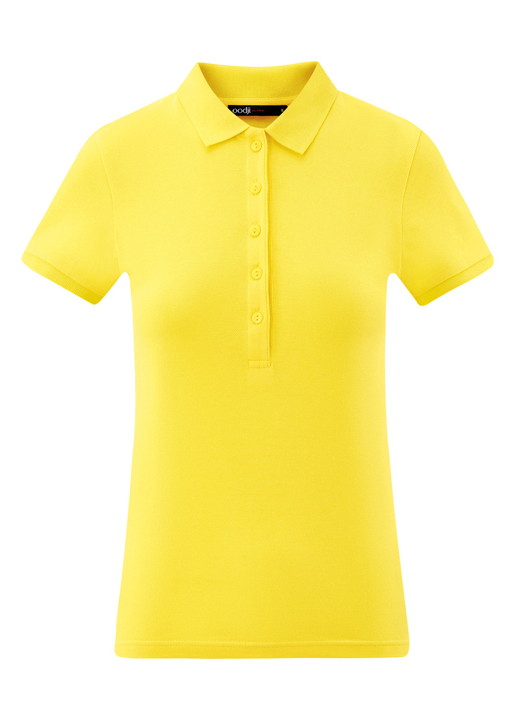Желтая женская футболка-поло Oodji однотонная