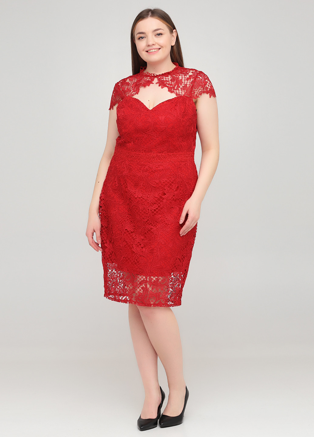 Красное коктейльное платье футляр Lipsy однотонное
