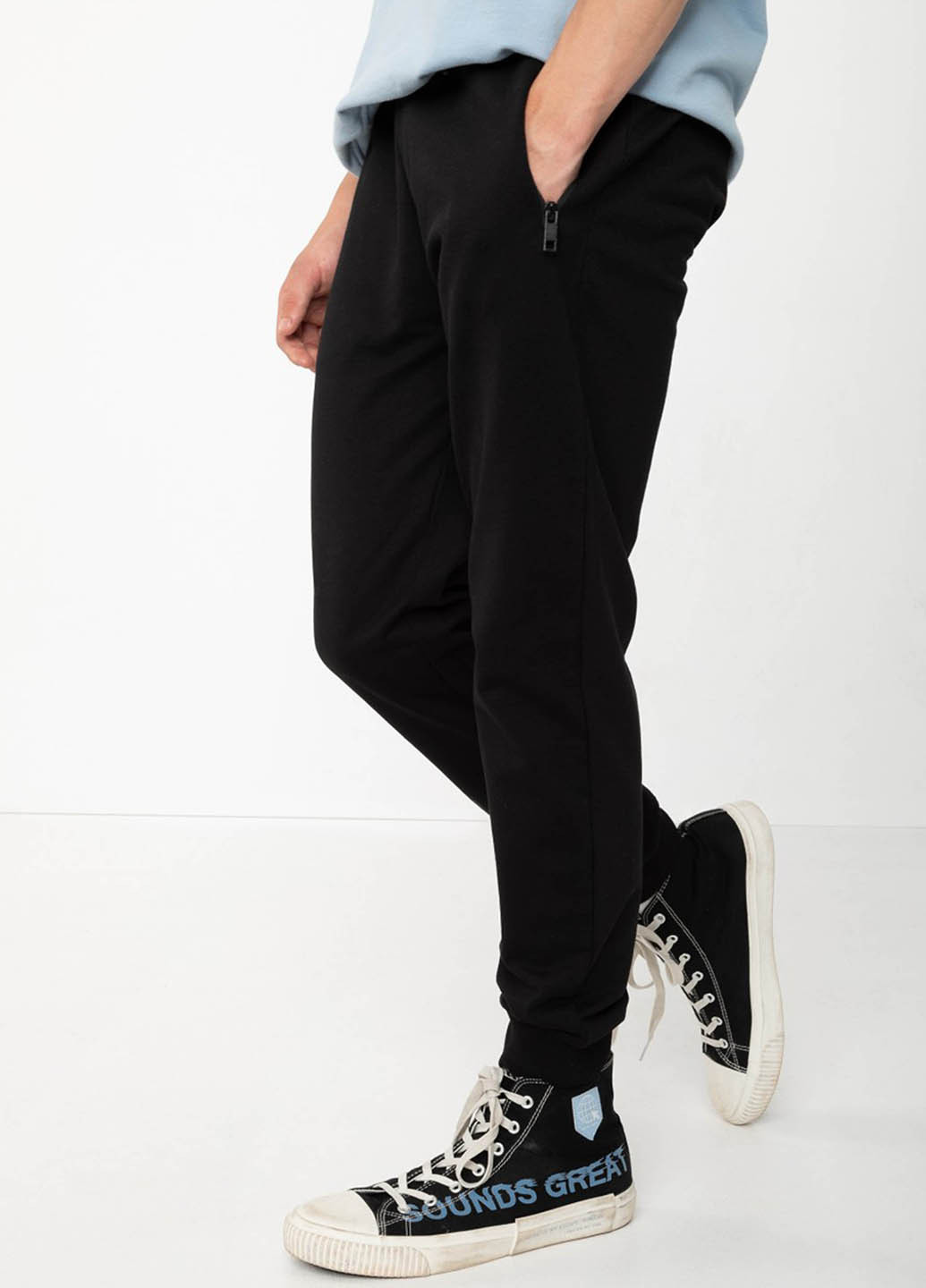 Черные спортивные демисезонные брюки джоггеры Reporter Young