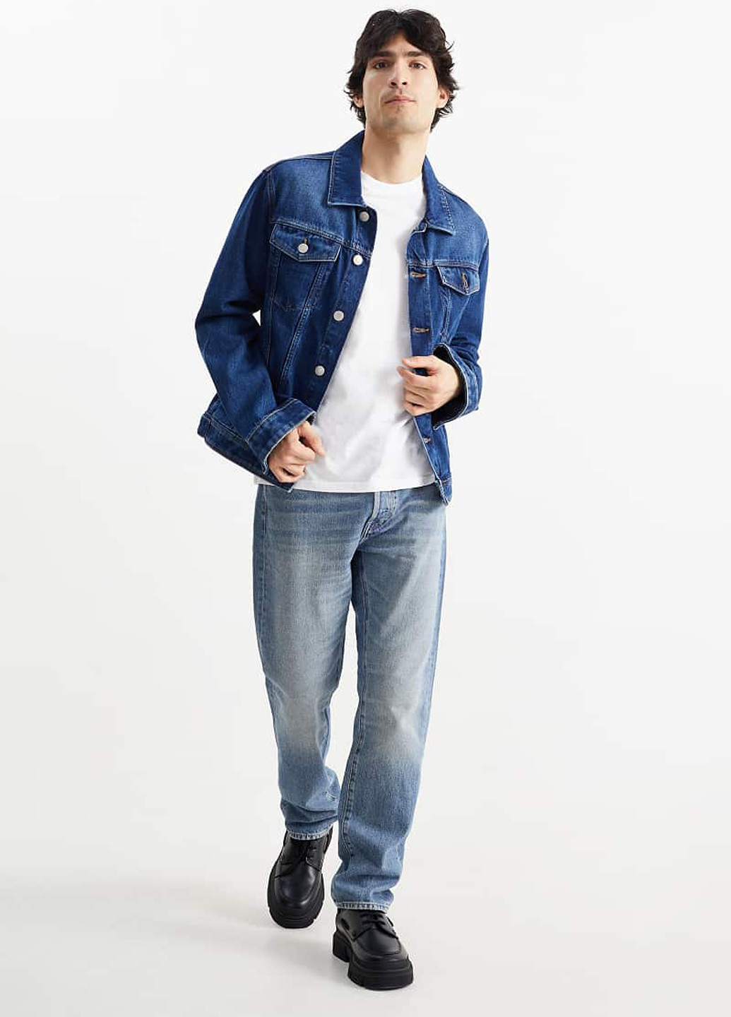 Синие демисезонные регюлар фит джинсы C&A