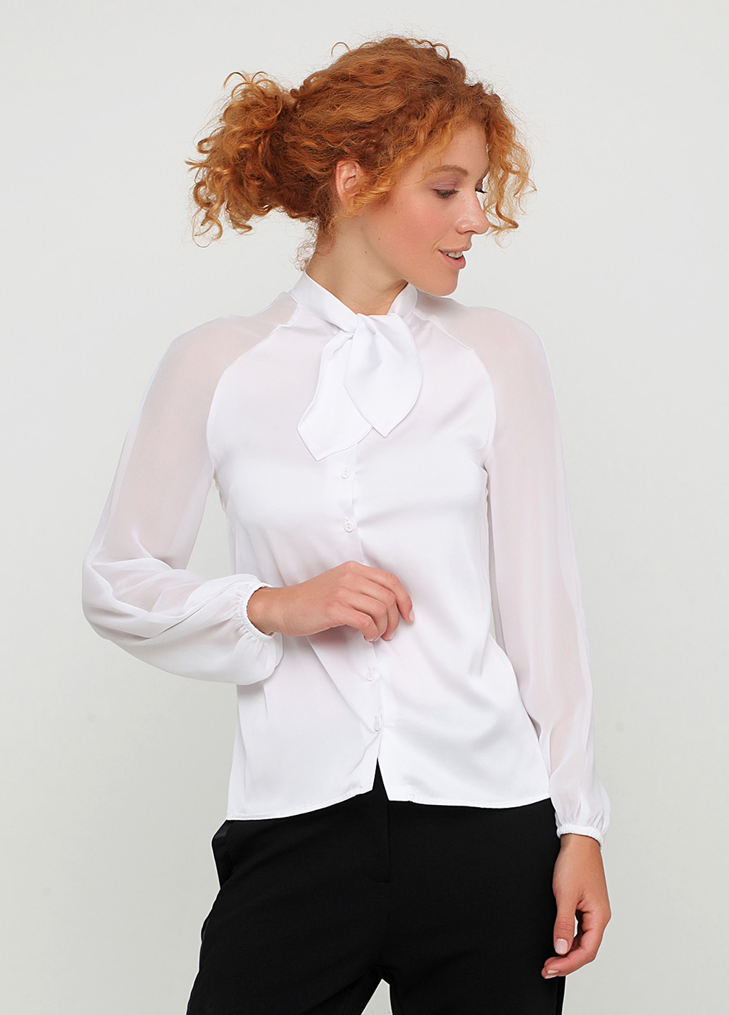 Белая демисезонная блуза Gingier