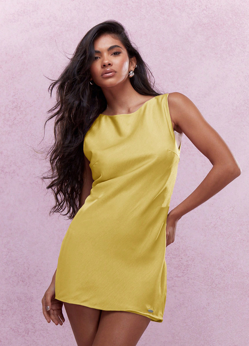 Жовтий кежуал сукня а-силует SHEIN однотонна