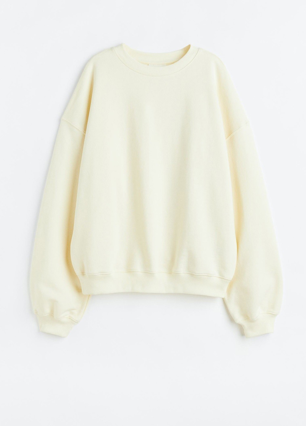 Кремовый свитшот H&M однотонный без декора (362376841)