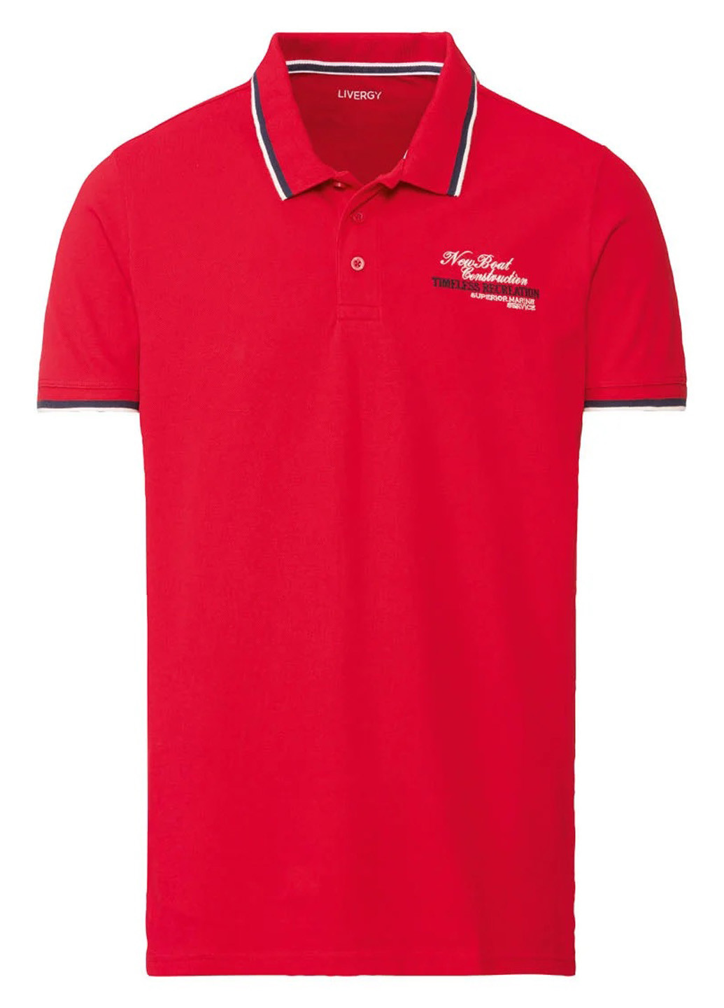 Красная футболка-поло для мужчин Livergy с надписью