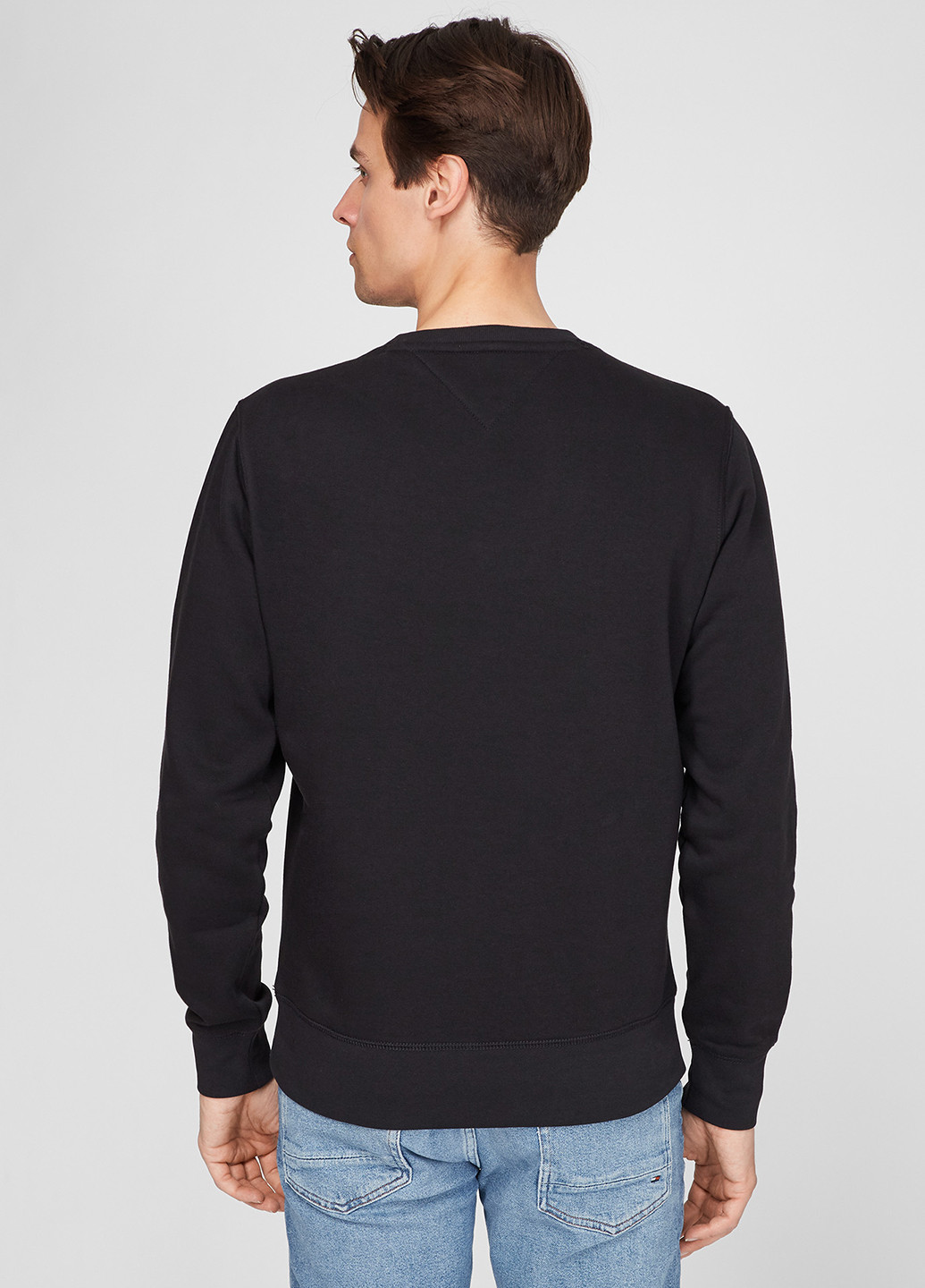 Чорний світшот Tommy Hilfiger однотонний вишивка (229855893)