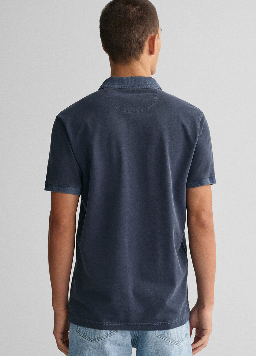 Серо-голубой футболка-поло для мужчин Gant однотонная