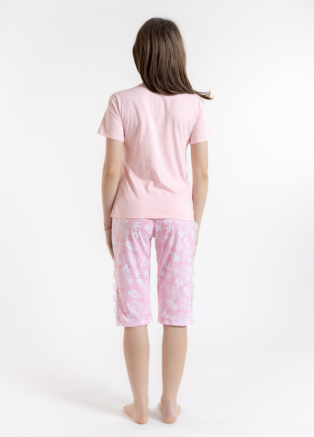 Рожева всесезон піжама (футболка, бриджі) футболка+ бриджі BBL