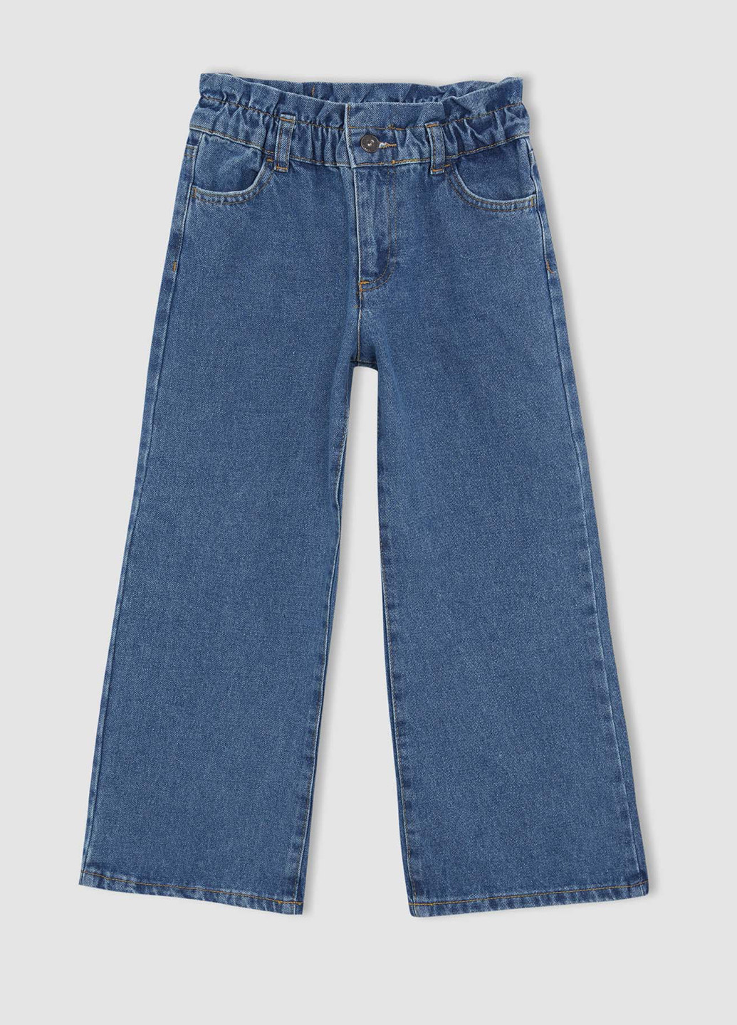 Джинси DeFacto кльош однотонні сині джинсові бавовна