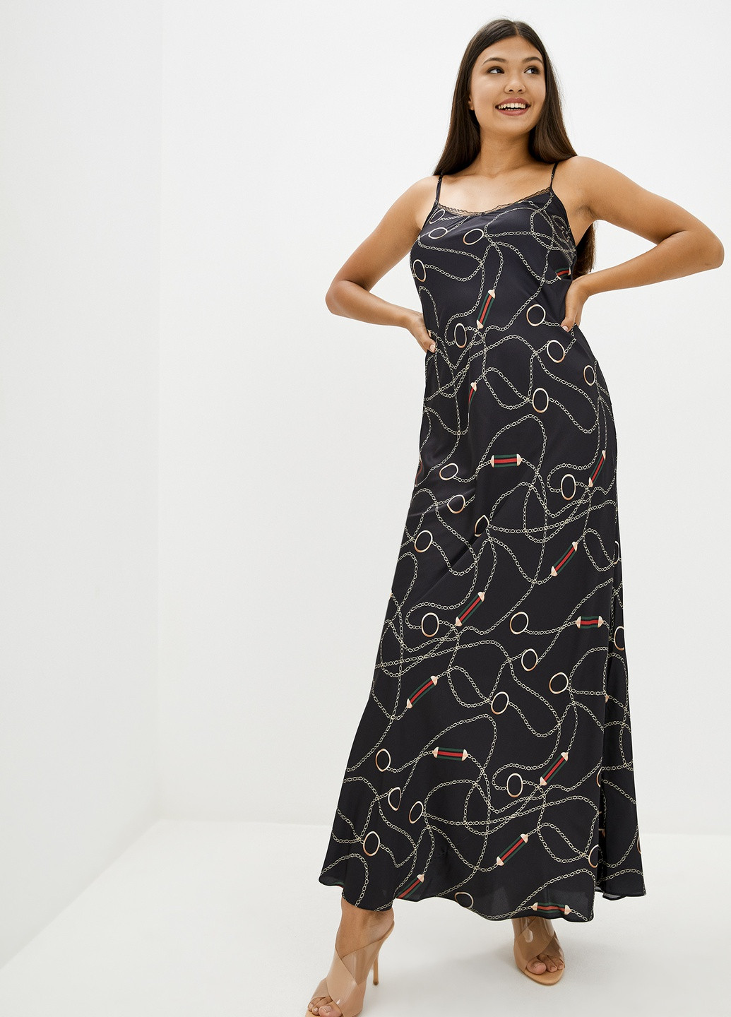 Чорна вечірня сукня Solh з абстрактним візерунком