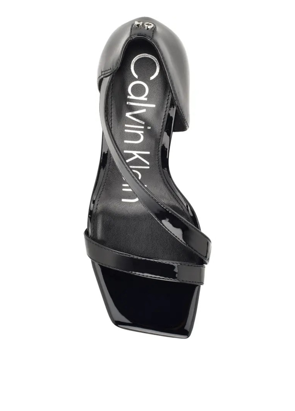 Черные босоножки Calvin Klein без застежки лаковые
