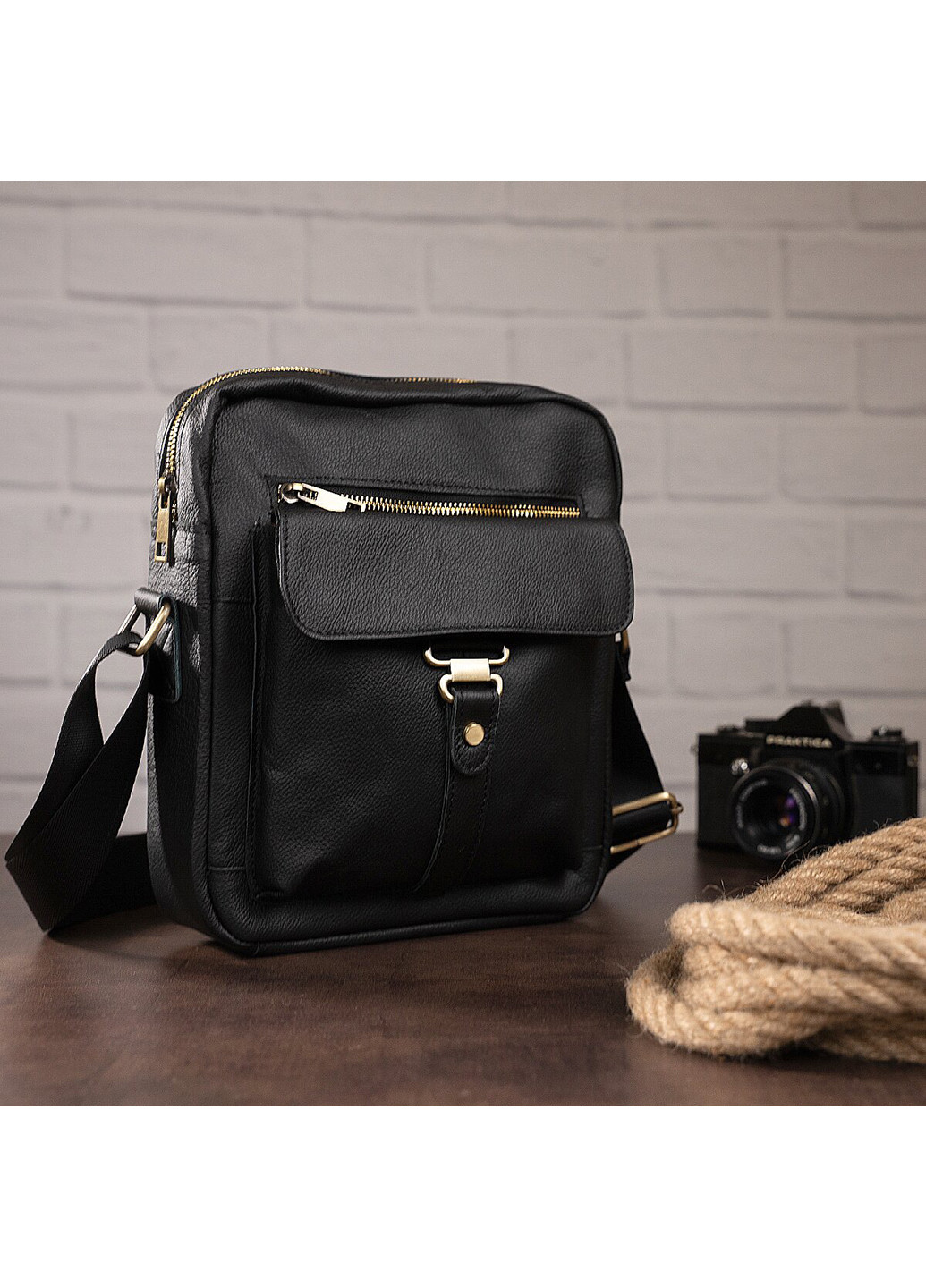 Чоловіча шкіряна сумка 22,5х26х6 см Vintage (252133720)