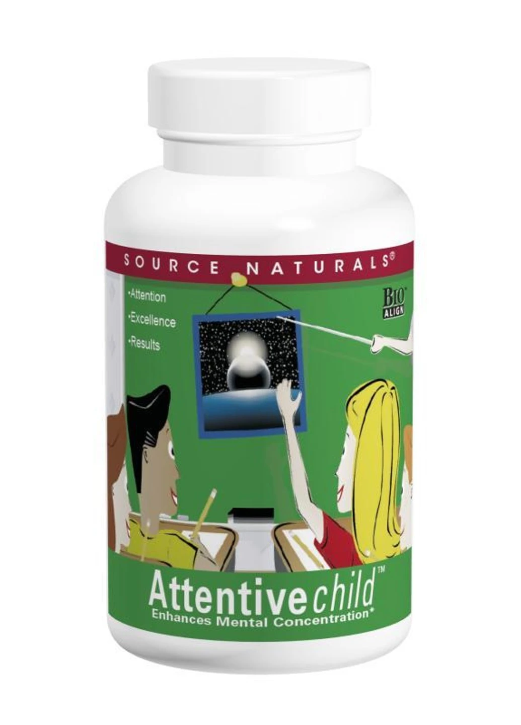 Комплекс для Підтримки Уваги у Дітей, Attentive Child,, 60 таблеток Source Naturals (255409442)
