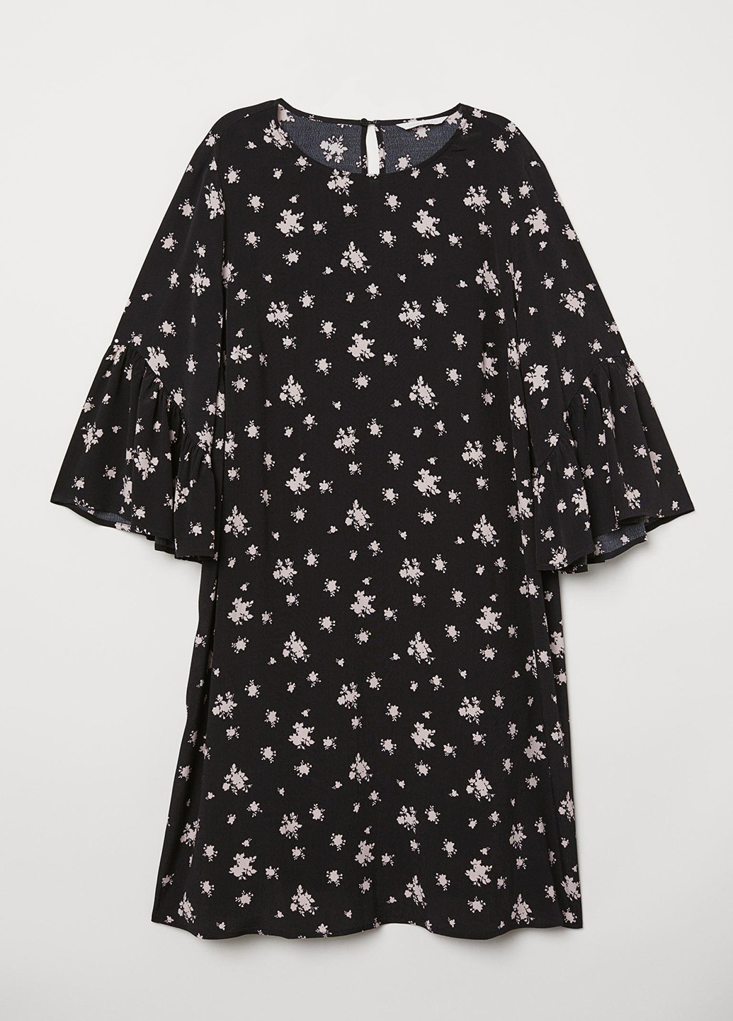 Чорна кежуал плаття оверсайз H&M з квітковим принтом