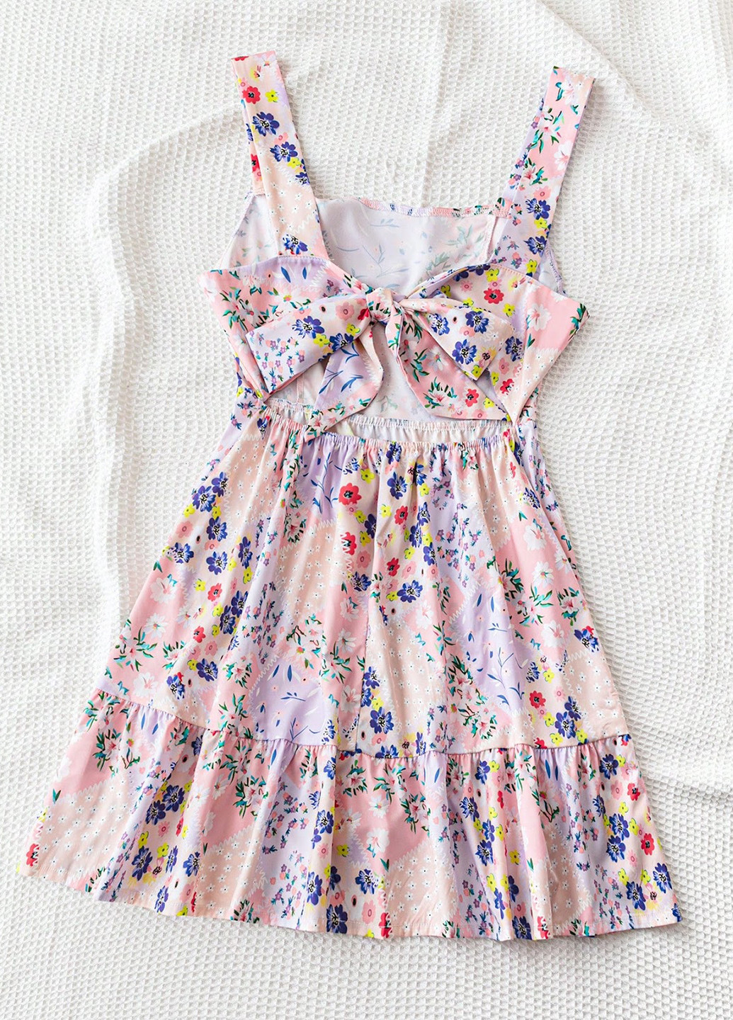 Комбінована кежуал сукня кльош, з відкритою спиною SHEIN з квітковим принтом