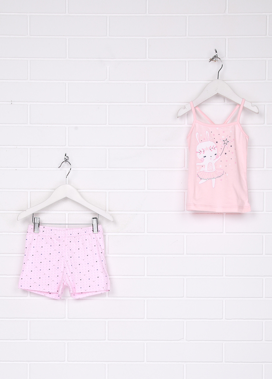 Світло-рожевий літній комплект (майка, шорты) Фабрика наш одяг