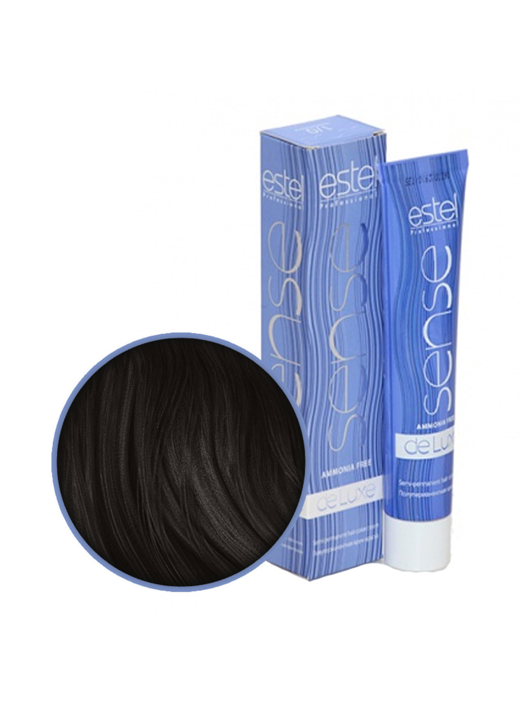 Полуперманентние крем-фарба для волосся De Luxe Sense 60 мл 1/0 Чорний класичний Estel Professional (88094687)