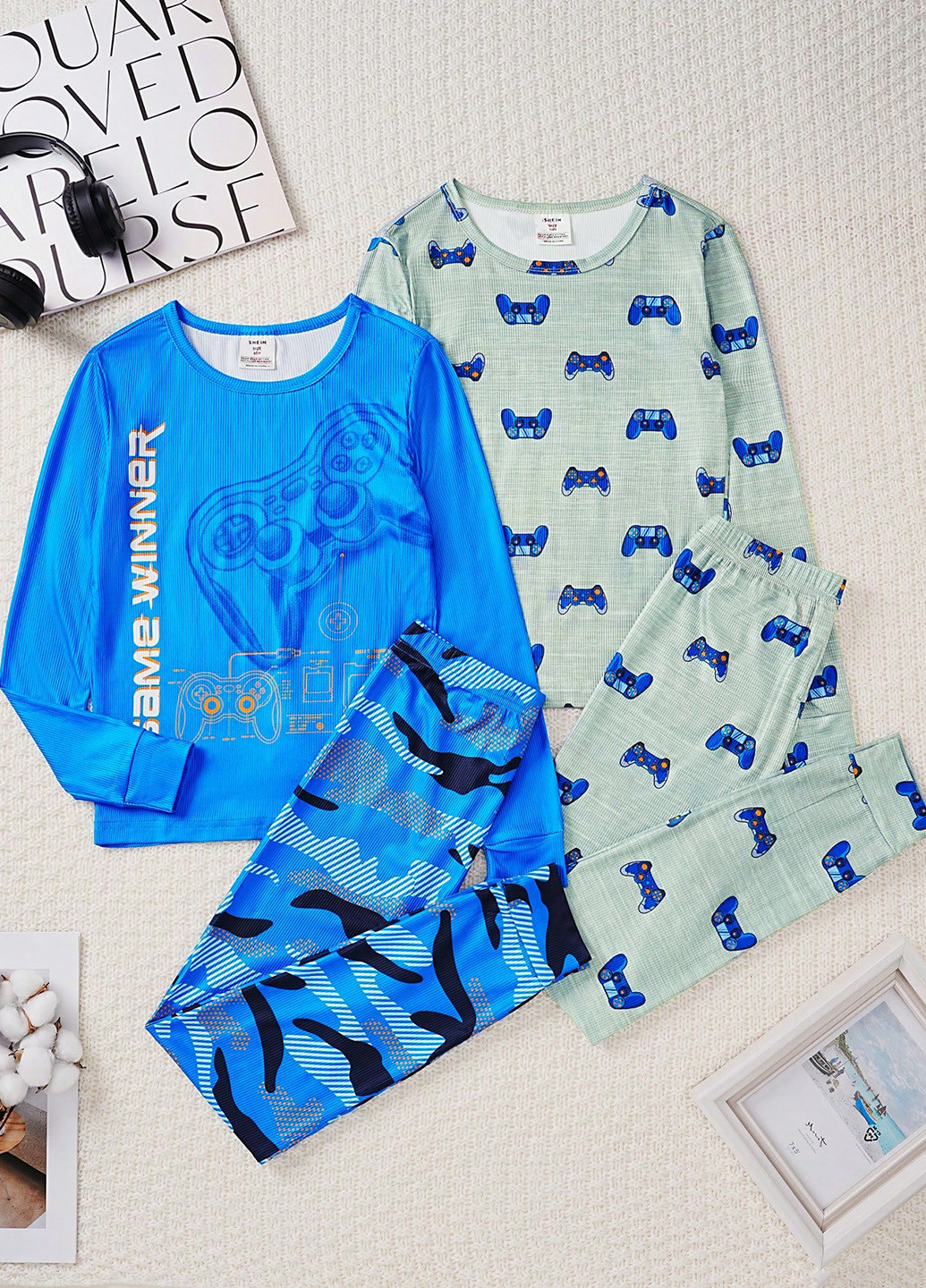 Комбінована всесезон піжама (2 шт.) (лонгслів, штани) лонгслів + брюки SHEIN