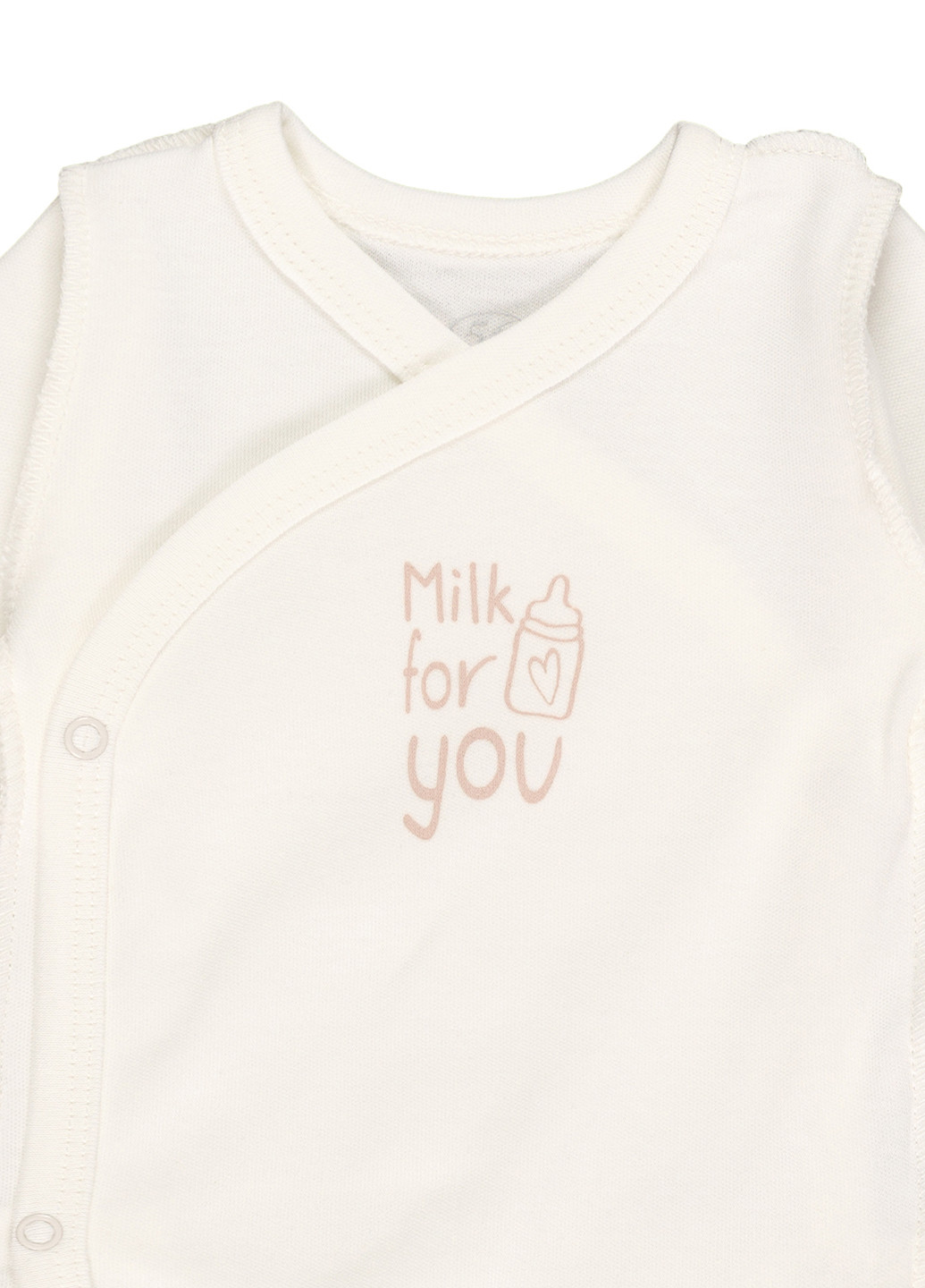 Боди для новорожденных ткань интерлок Фламинго Текстиль однотонные молочные домашние хлопок