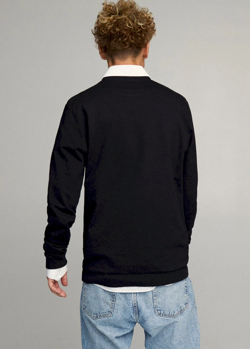 Черный світшот чоловічий oversize /no flis/ YAPPI рисунок (254557828)