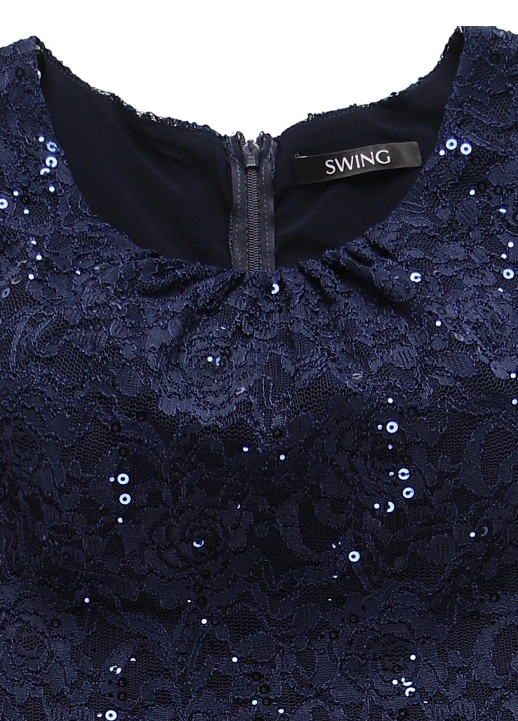 Темно-синя коктейльна, кежуал сукня футляр Swing однотонна