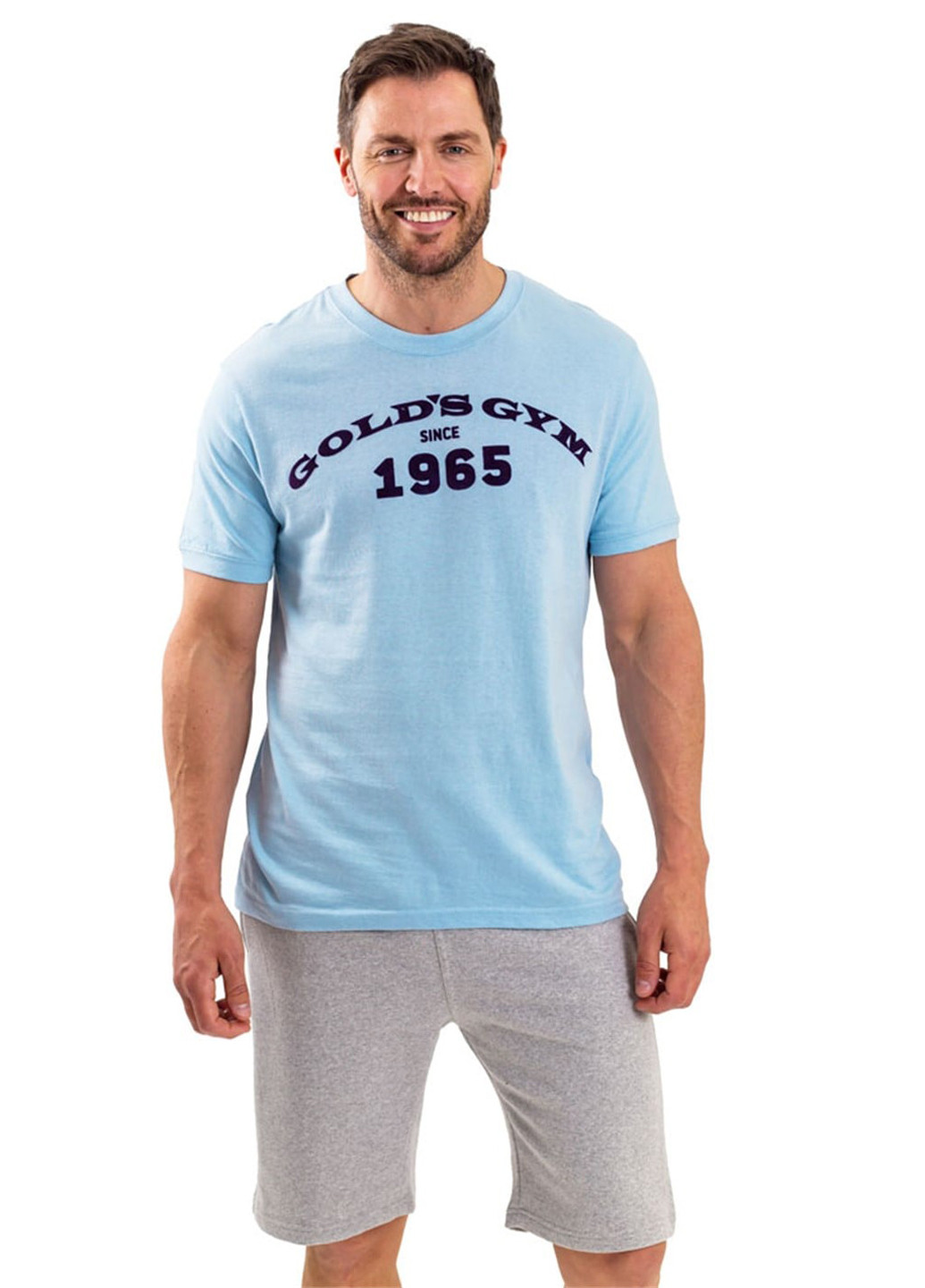 Голубая футболка Gold's Gym