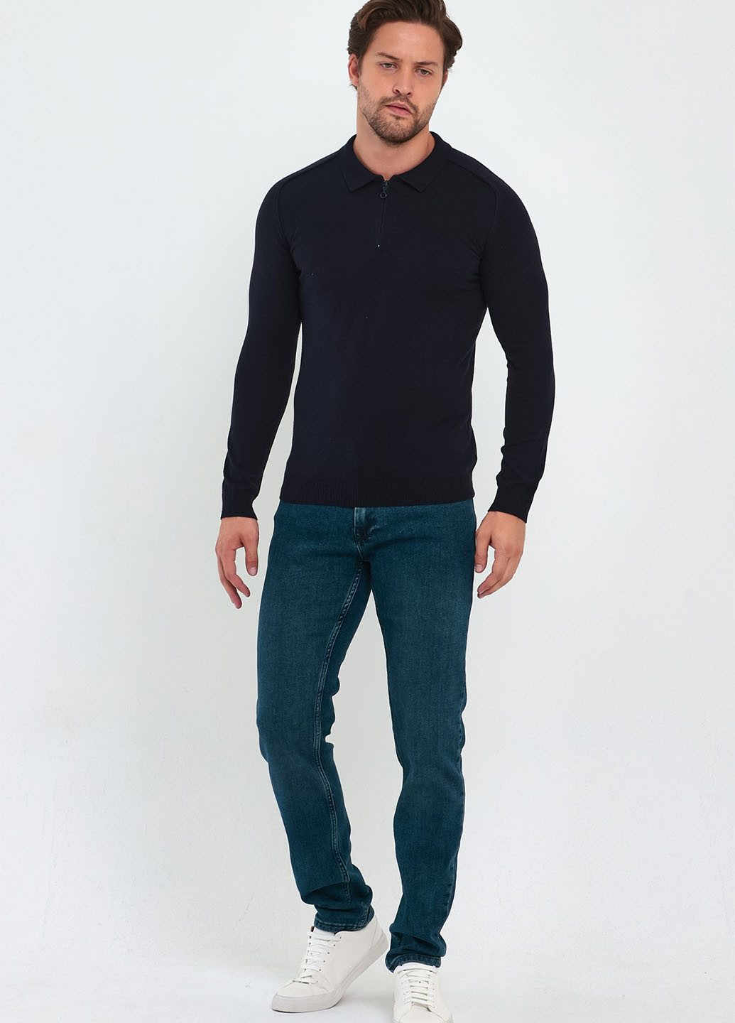 Темно-синій демісезонний светр джемпер Trend Collection