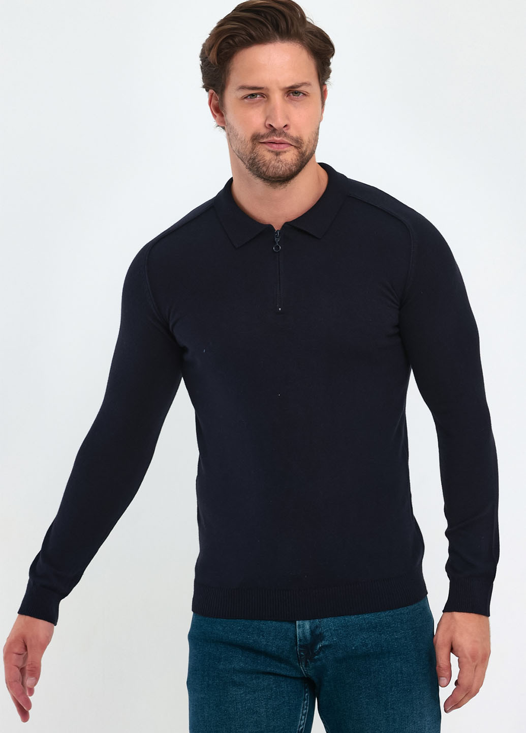 Темно-синий демисезонный свитер джемпер Trend Collection