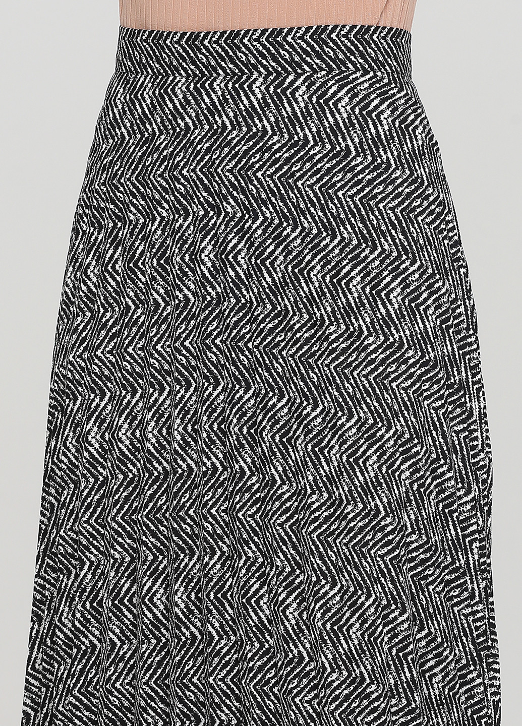 Черно-белая кэжуал с абстрактным узором юбка Zara плиссе