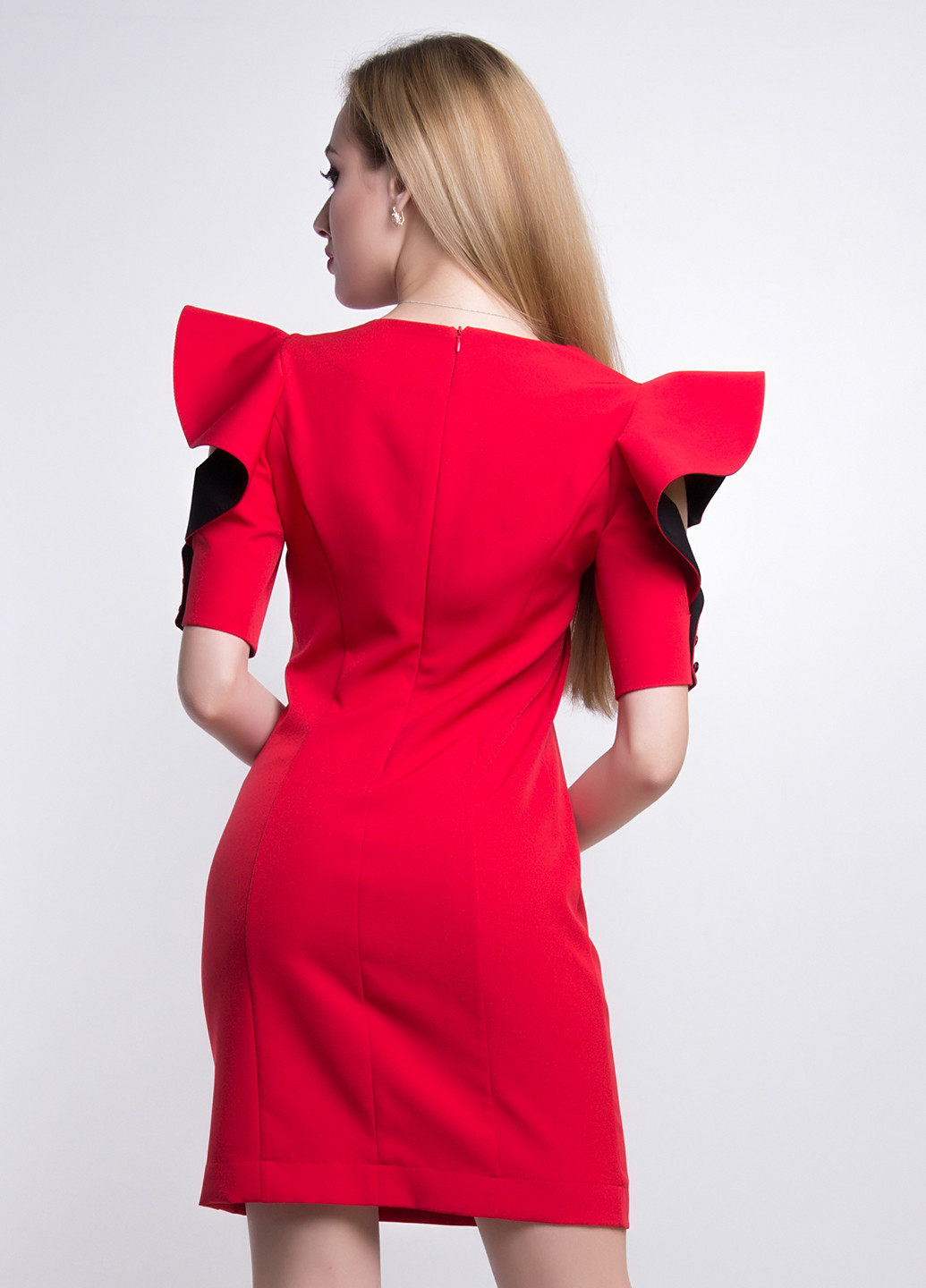 Красное коктейльное платье Tales однотонное